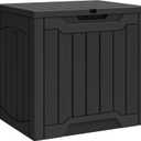 YITAHOME Outdoor Resin Storage Box 31 Gal, Water-resistant Patio Deck Box Outdoor Storage Box for Pillows, Garden Equipment, Securely Lockable, Black