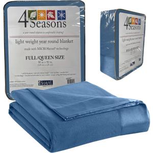Shavel Home Products Micro Flannel Full/Queen Size Blankets, Lightweight All Seasons Cozy Blanket, Throw Blankets for Home, Comfy & Soft Blanket for Couch, Machine Wash, No Pilling - Smokey Mt. Blue