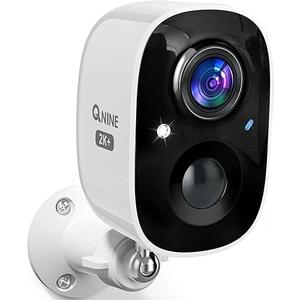 QNINE Security Camera Wireless Outdoor, 2K Battery Powered 5GHz WiFi Camera with 2-Way Audio, PIR Motion Detection, IP66 Waterproof, Color Night Vision, TF/Cloud Storage(up to 256G), Work with Alexa