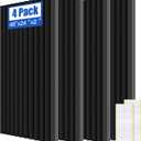 4 PCS Acoustic Panels,48''X24''X2'' Soundproof Foam Wall Panels,High Density Fireproof Noise Cancelling Studio Foam Panel,Noise (Black 4 Pack, 48''X24''X2'')