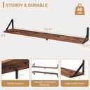 Heimlove Floating Shelves for Wall, 36 Inch Long Wood Floating Bookshelf Set of 3, Wall Mounted Hanging Shelf for Bathroom Bedroom Kitchen, Rustic Brown, 35.43"W x 5.9"D x 5.4"H,Set of 3
