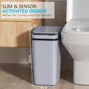 3 x jinligogo 3Pack Bathroom Small Trash Can with Lid, 2.6 Gallon Touchless Automatic Garbage Can Slim Waterproof Motion Sensor Smart Trash Bin for Bedroom, Office, Living Room White/Black/Grey