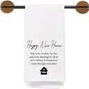 2 x Happy New Home Hand Towels - Rustic, 16 x 24 inches, Polyester, Machine Washable, Gift Idea for Women, Men, Kitchen, Bathroom - 1 Count, Color: G