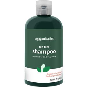 Amazon Basics Tea Tree Oil Shampoo for Hair, with Peppermint, 10.14 fl oz, Pack of 1