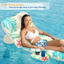 Jasonwell Inflatable Pool Float Adult - Pool Floaties Lounger Floats Floating Chair Raft with Adjustable Backrest Cup Holders Water Floaty Lake Lounge Tanning Floats Beach Party Toys for Adults, Beige