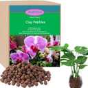 Natural Leca Clay Pebbles, 15LBS 8mm-18mm Expanded Organic Balls Plants Grow Media Gardening Soil for Hydroponics, Drainage, Decoration, Aquaponics