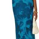 PRETTYGARDEN Women's Floral Bodycon Maxi Dress Summer Beach Sundress Sleeveless Spaghetti Strap Wedding Guest Dress (Blue, L)