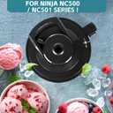Outer Bowl Lid for Ninja NC500/NC501 Creami Deluxe Series Ice Cream Maker, Reusable Creami Lid Replacement for Ninja Creami Parts, Leak and Splash Proof, Dishwasher Safe (No Paddle)
