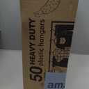 HOUSE DAY Heavy Duty Plastic Hangers 50 Pack, Non Slip Clothes Hangers with Rubber Grip and 360 Hook - Thin Plastic Hanger Space Saving - Coat Hanger White, Closet Organizer for Shirt, Pants, Suit