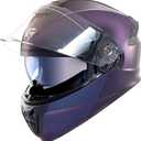 KYPARA Motorcycle Dual Visor Flip up Modular Full Face Helmet with DOT Certification of Impressionism (BlueChameleon, L)