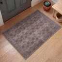 Kuden 2x3 Small Rug, Machine Washable, Non-Slip Backing, Vintage Style, Soft, Low Pile, Area Rugs for Entryway Kitchen Indoor Entrance (Brown)