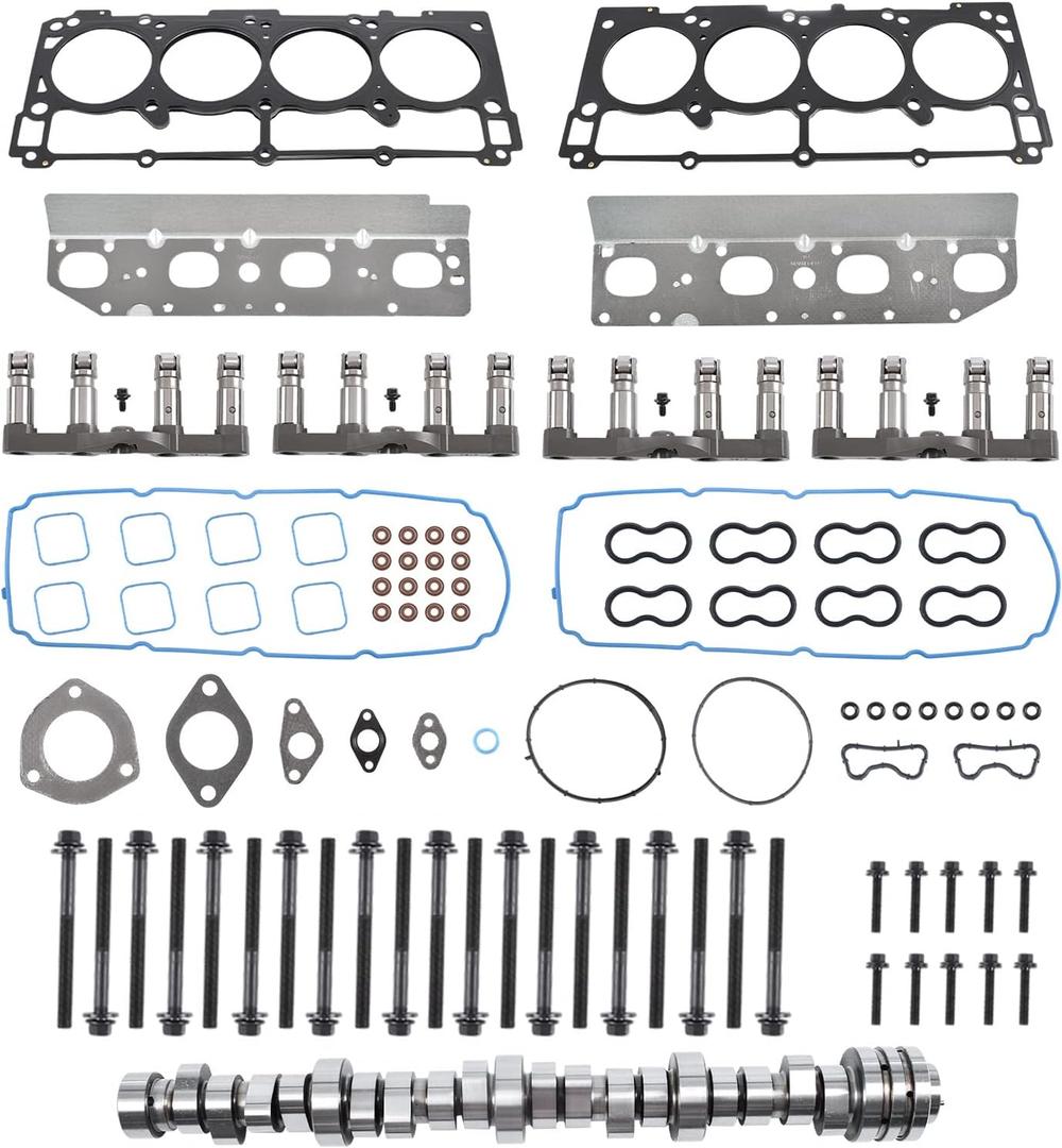 SUSUCAR 5.7 Hemi Cam MDS Lifter Kit with Head Gasket Bolts Camshaft Replacement for 2009-2019 Dodge Ram 1500 Durango 5.7L V8 53022263AF 53021726AD
