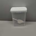 Tight-Lock Rice Container 10-15 Lbs - Airtight Flour Container with Scoop - Food-Grade Plastic Food Storage Container for Cereal, Sugar - Dry Food Dispenser for Kitchen, Pantry Organizers and Storage (Shiny White)