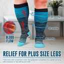 Doctor's Select 3 Pairs Plus Size Compression Socks Wide Calf | 20-30 mmHg Compression Socks for Women Wide Calf (XXXL)