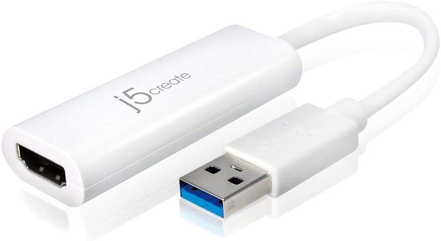 j5create USB to HDMI Multi-Monitor Adapter Supports 1080p 2048 x 1152 @ 32 bits | USB 3.0 with 2.0 Support | Adapter is Compatible with Both Mac & Windows (JUA254)