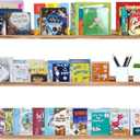 AZSKY Picture Ledge Shelf Floating Shelves for Photo Frames Kids Book Shelves Wall Mounted Burnt Display Shelf Wooden Frame Ledge 48 Inches Set of 3 Bathroom Organizer Shelves