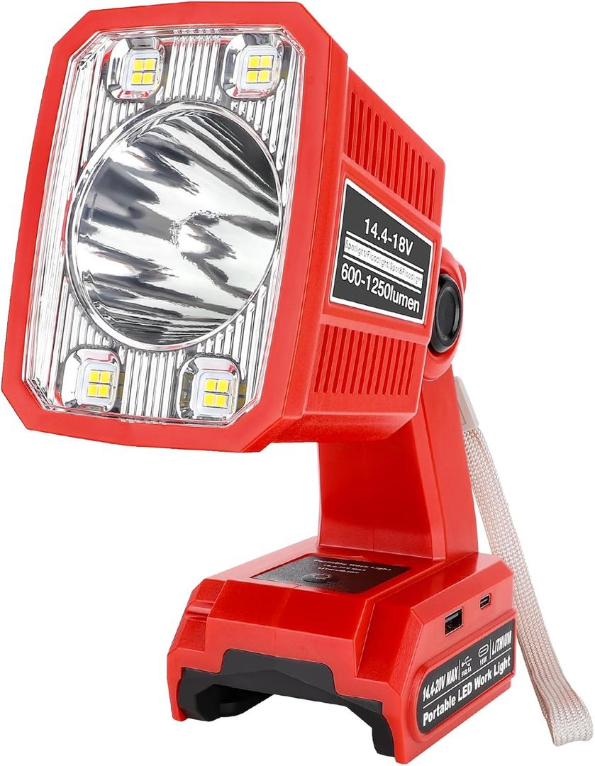 Taingwei LED Flashlight for Craftsman V20 Battery, 18W LED Work Light,LED Battery Light, Flood Light for Camping, Car Repairing, Emergency and Job Site LightingBatteries Not Included