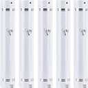 SUPER STAM Plastic Mezuzah Case Holder  Semiround Design with Silver Accent  Self-Stick Adhesive Back  Waterproof Rubber Cork  5 Pack (WHITE SILVER, #15 for 15 cm scroll)