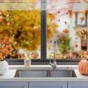 6 x ZAWE 9 Sheets Fall Window Clings Deers Maple Leaves Pumpkins Flowers Double-Sided Window Decals Stickers for Autumn Thanksgiving Party Home Classroom Office Decorations