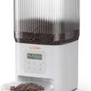 WOPET Automatic Cat Feeder, 4L Automatic Dog Feeder with 180-Day Battery Life, Programmable Cat Food Dispenser with Stainless Steel Bowl1-6 Meals Per Day (White)