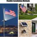 Solar Flag Pole Light, Flagpole Light Solar Powered Outdoor Bright LED 6000K Dusk to Dawn IP65 Waterproof with Bracket Clamp Fits 1.4-3 Pole Mount and Stakes for Ground Wall Mounting