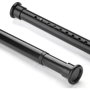Heavy-duty Tension Curtain Rod, 28-43 Inch,Spring Closet Rod, for Windows or Shower, Easy to Install, No Drilling, No Rust, for Bathroom, Rod Diameter 1.26 Inches (BLACK)
