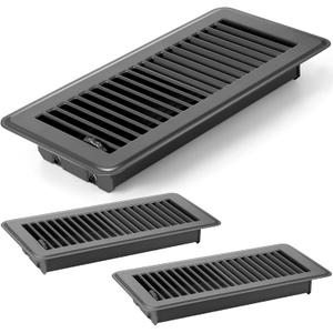 4 x 10'' Floor Vent Covers Heavy Duty Floor Register Metal Heat Vent Covers with Rust Proof Finish for Home Heater (Gray,2 Pcs)