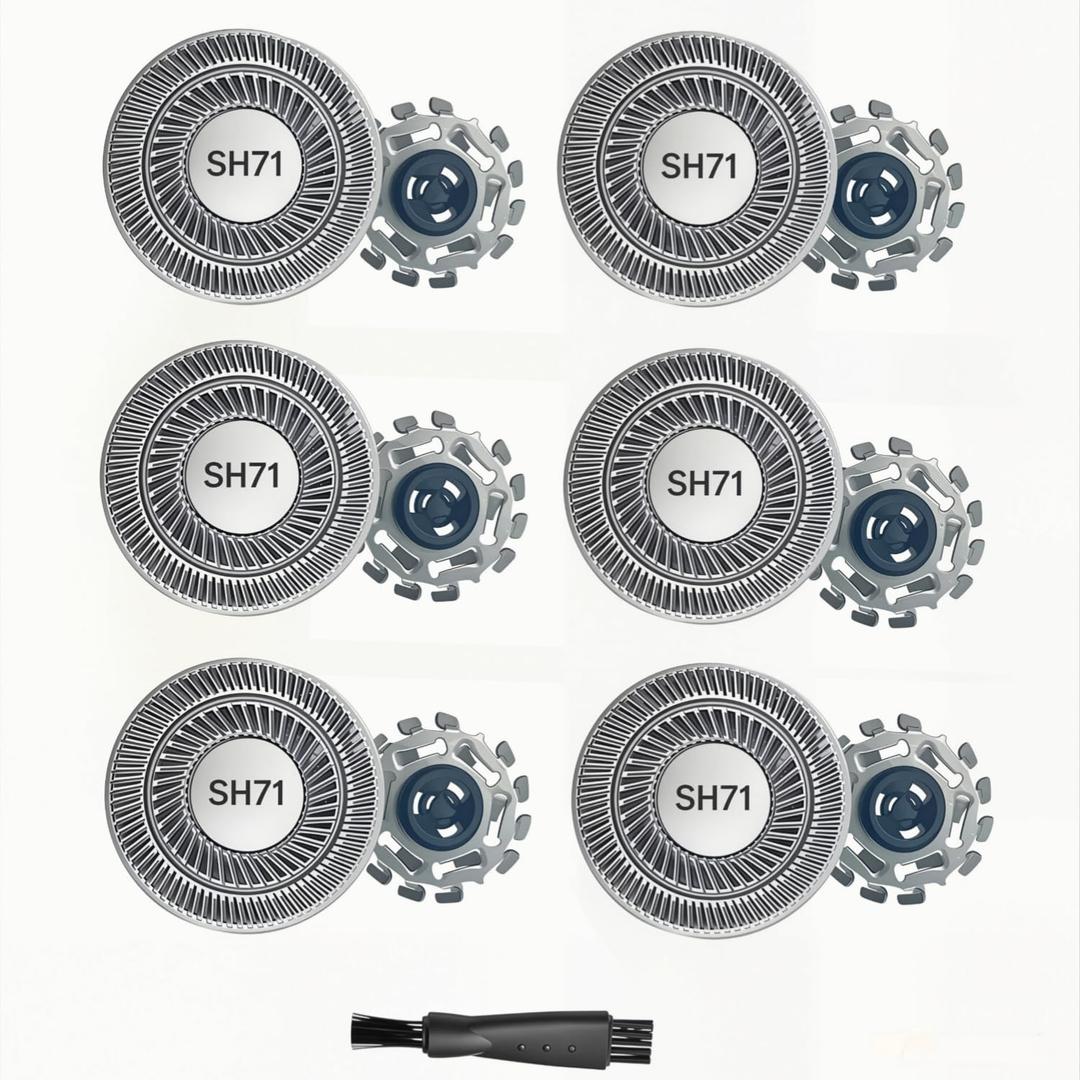 SH71/52 Replacement Heads for Philips Norelco Shaver Series 7000 and 5000,Compatible with noreclo Shaver, Blades for S5531 S5532 S5535 S7732 S7735 S7782 S783,6Pack