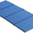 ECR4Kids Everyday Folding Rest Mat, 4-Section, 1in, Classroom Furniture, Blue/Grey