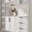 goldenwarm 22 Pack 6-1/4INCH Black Square Bar Cabinet Pull Drawer Handle Stainless Steel Modern Hardware for Kitchen and Bathroom Cabinets Cupboard,Center to Center 160mm Kitchen Cupboard Handles