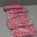 PAZIMIIK Checkered Makeup Bag for Purse Portable Zipper Make Up Pouch Small Cosmetic Case for Travel Accessories (6PCS Hotpink)