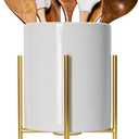 Large Utensil Holder,Ceramic Kitchen Utensil Holder for Countertop, Large Cooking Utensil Crocks for Kitchen Counter, Morden Utensil Organizer for Spatula