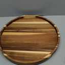 BIRDROCK HOME 18" Chalkboard Lazy Susan | Food Labels | Table Top Turntable | Cabinet or Pantry Organizer | Decorative Spice Rack Medicine Cleaning Spinning Table | Wood - Large