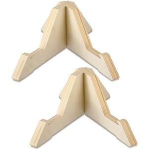 Geelin 2 Pcs Slackline Balance Board Stand Slackline Board Display Rack Wooden Balance Training Accessories for Adult Gym Fitness Center Yoga Surfing Training, 10 x 7.5 x 4 Inch