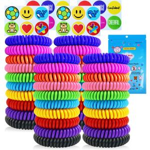 40 Pack Mosquito Repellent Bracelets, Individually Wrapped DEET-Free Insect & Bug Repellent Wrist Bands for Kids & Adults Outdoor Camping Fishing Traveling
