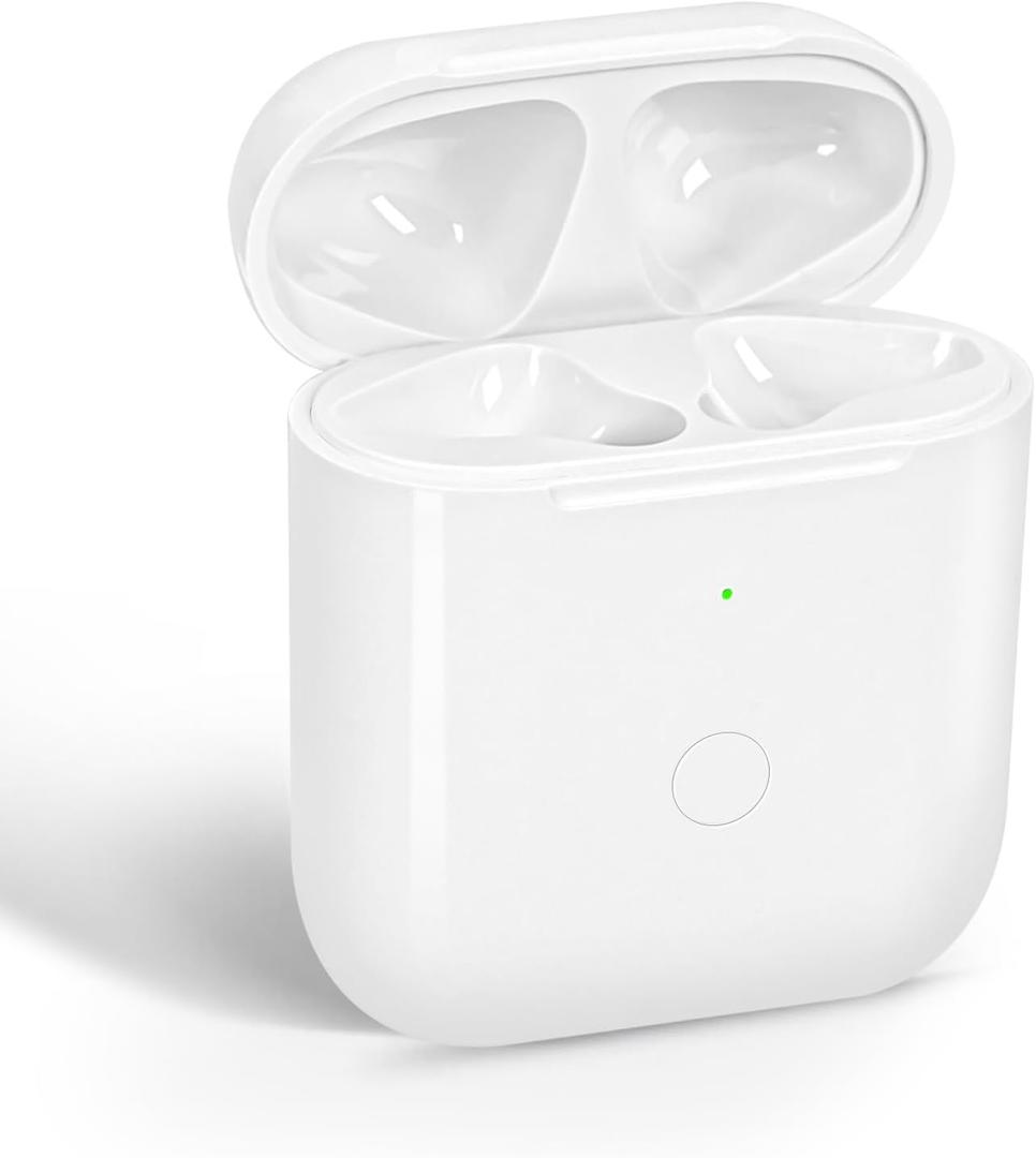 Wireless Charging Case Compatible with AirPod 2 1, Air Pod Charger Case Replacement with Bluetooth Pairing Sync Button, No Earbuds,White