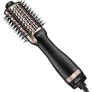Nimmu Hair Dryer Brush Blow Dryer Brush in One, 4 in 1 Hair Dryer and Styler Volumizer for Drying Straightening Curling Volumizing Hair, Upgraded Hot Air Brush with 2.4 Oval Barrel, Black Gold (Rose Gold)