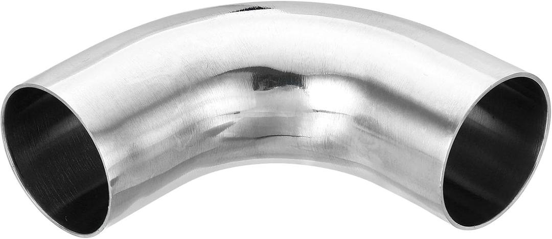 PATIKIL 90 Degree Mandrel Bend Elbow, 1 3/4 Inch OD Steel Exhaust Elbow Exhaust Piping Connector 304 Stainless for Exhaust Pipe Modified Stair Handrail HVAC