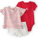 Carter's baby-girls 3-Piece Short Set (White)
