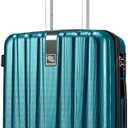 Hanke 20 Inch Carry On Luggage 22x14x9 Airline Approved Lightweight PC Hard Shell Suitcases with Wheels Travel Luggage Rolling Suitcase Travel Luggage Bag Christmas Gifts for Birthday(Caribbean Blue)