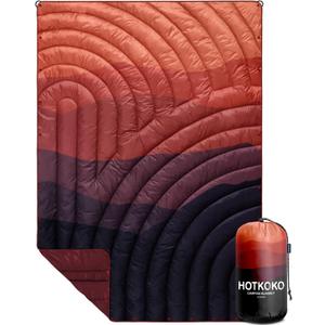 Camping Blanket,Lightweight Puffy Printed Camping Blanket Packable Outdoor Blanket for Camping,Traveling, Stadium, Hiking, Picnics (52x75", Red Sky)