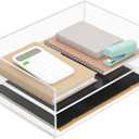 MaxGear 2-Tier Acrylic Letter Tray, Stackable Desk Paper Organizer, Clear File & Document Tray with Pull-Out, Acrylic Desk Organizer for Papers, Folders & Office Accessories