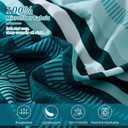 Dobuyly Teal Comforter Full Size Set 7 Pieces, Blue Boho Striped Bed in a Bag Full Size Soft Microfiber All Season Bedding Set with Comforter, Sheets, Pillowcases & Shams