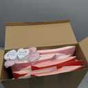 Maxcheck 50 Pcs Red Pink Bakery Boxes with Window 6x6x3 Inch Pink Red Cookie Treat Dessert Cupcake Charcuterie Box with Rope and Card for Valentines Teacher Wedding Baked Goods Giving Gift
