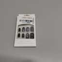 White French Tip Press on Nails Christmas Snowflake Fake Nails Medium Almond Acrylic Nails Kit with Gold Glitter & White Snow Flake Designs Full Cover Glue on Nails Stick on Nails for Women 24Pcs