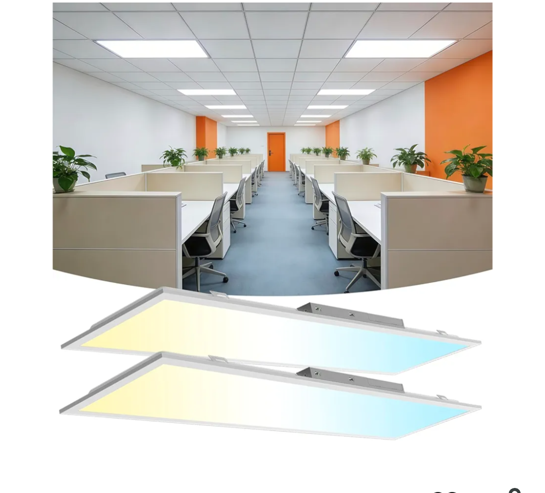 2x4 LED Flat Panel Light 2 Pack, Drop Ceiling Light for Office, Dimmable LED Ceiling Light, Selectable 30W/40W/50W/60W/72W, 3000K/3500K/4000K/5000K/6300K, ETL Listed