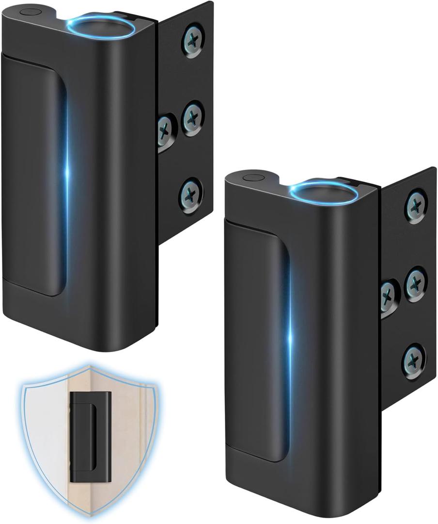 Door Reinforcement Lock for Front Door, Child Proof Top of Door Safety Latch Extra Flip Door Lock Withstand 800 Lbs High Home Security Night Guardian for Inward Swinging Doors Kids Safety Stop Entry