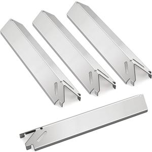 Heat Plate Replacement for Brinkmann 810-4221-S, 810-6420-S Gas Grill Models, Heavy Duty Stainless Steel Burner Cover Flame Tamer, Heat Shield, Heat Tent Deflector, 14 7/8" x 3 1/8", 4-Pack