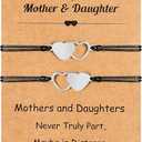 EOBOH Mother’s Day Gift Bracelets, Mother’s Day Bracelets Adjustable Hearts Mother Daughter with Card, Love Mothers Day Gifts for Grandma Daughter Accessories