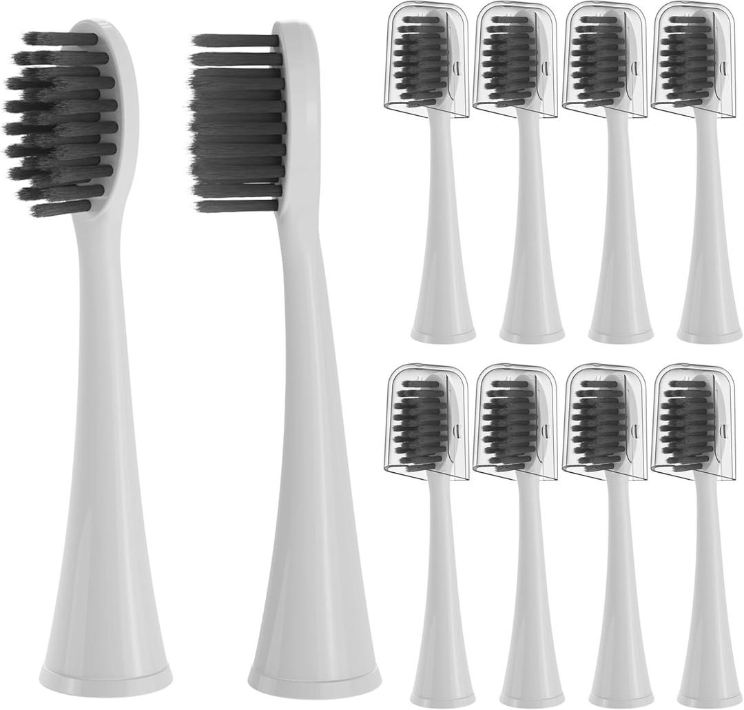 9 Pack Replacement Toothbrush Head Compatible with Burst Electric Toothbrush, YMPBO Toothbrush Heads for Burst Sonic Toothbrush, Deep Cleaning Bristle Design, White